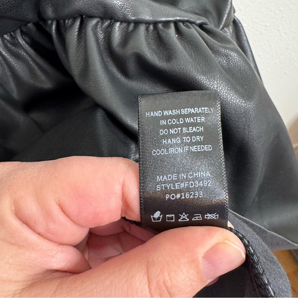 Fate Black Faux Leather Mini Dress Size Medium - Picture 7 of 7